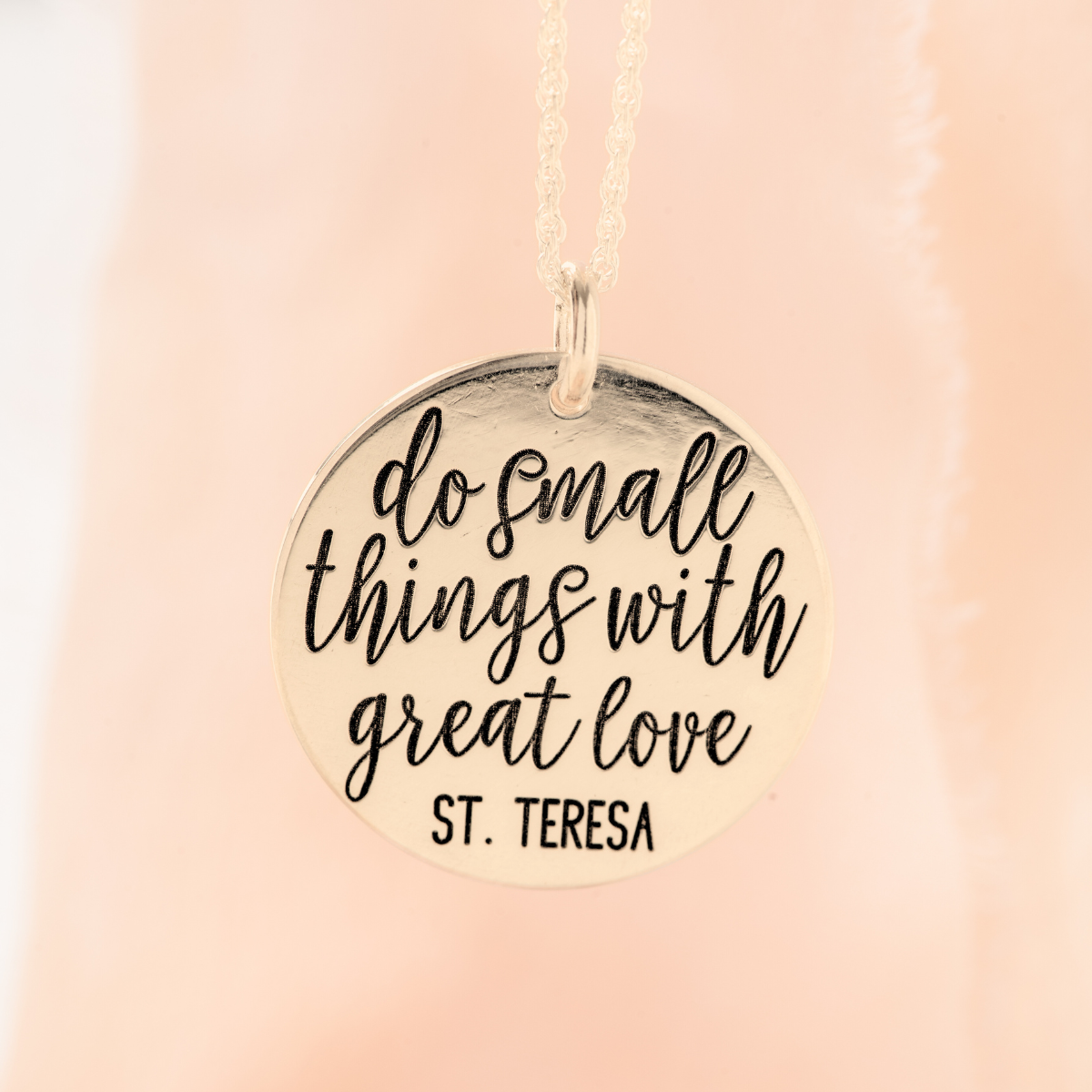14k Gold Do Small Things with Great Love Pendant Necklace | Mother Teresa