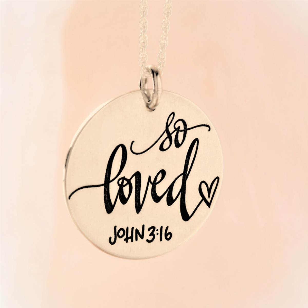 14k Gold So Loved Pendant Necklace | John 3:16