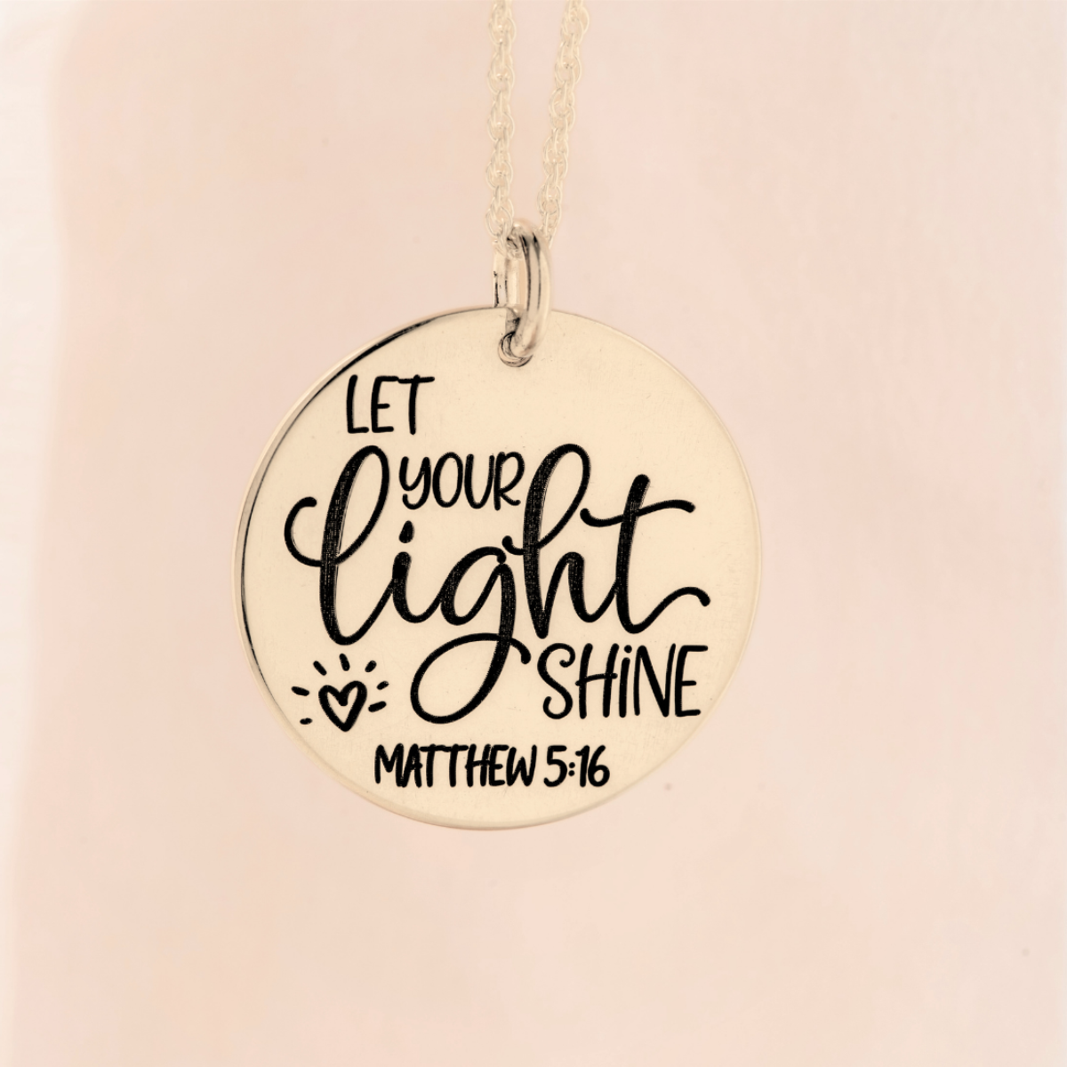 14k Gold Let Your Light Shine Pendant Necklace | Matthew 5:16