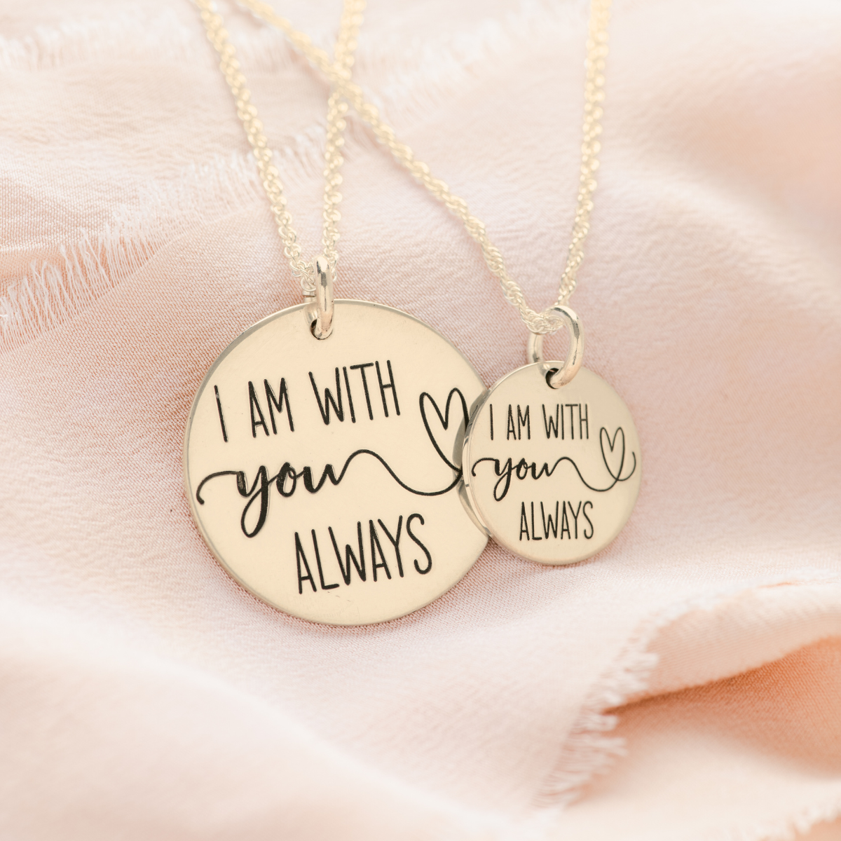 14k Gold I Am With You Always Pendant Necklace | Matthew 28:20