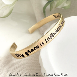 Gold Brass Custom Engraved Personalized Cuff Bracelet | 1/4" Wide
