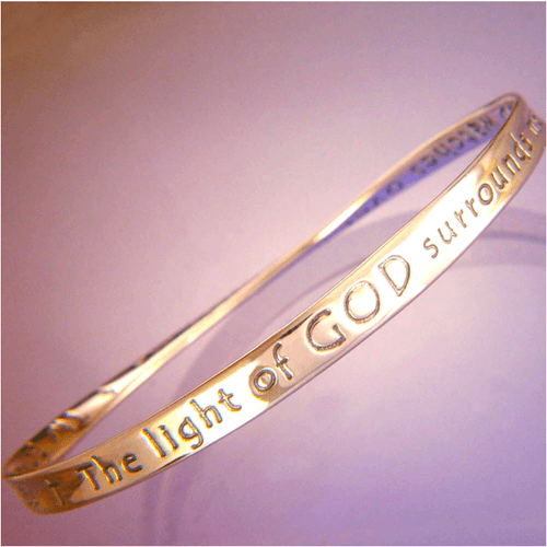 14k Gold Mobius Bangle Bracelet | The Light of God Surrounds Me