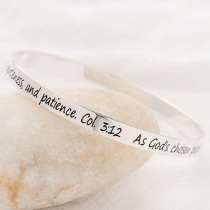 Sterling Silver Colossians 3:12 Bangle Bracelet