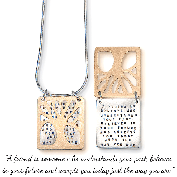 Sterling Silver Kathy Bransfield Friendship Necklace | A Friend is Someone Who...