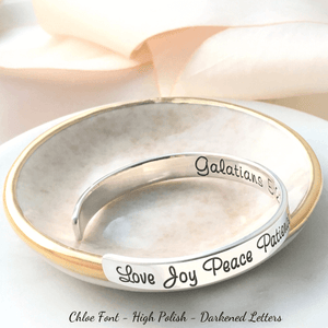 Sterling Silver Custom Personalized Engraved Cuff Bracelet | 1/4" Wide