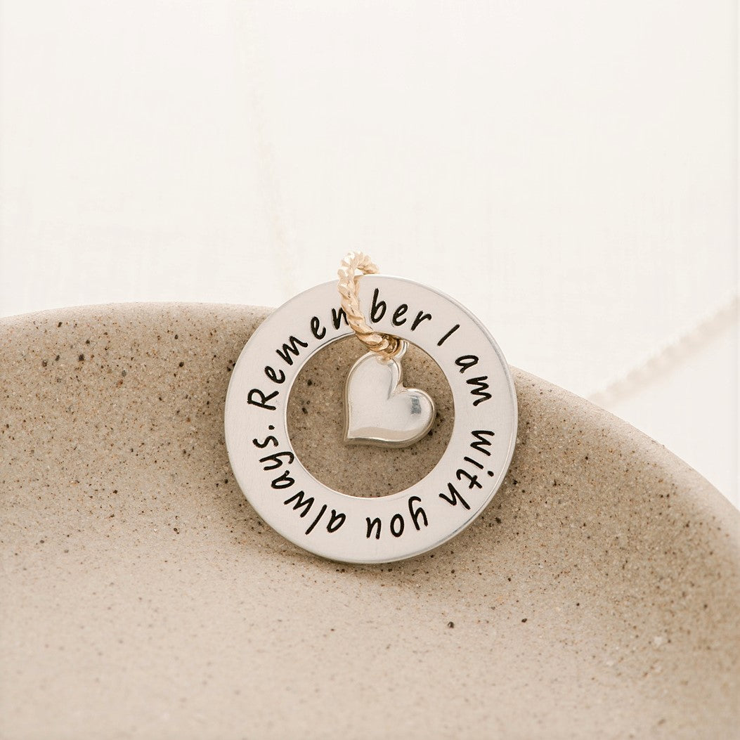 Custom Engraved Sterling Silver Heart & Mind Necklace