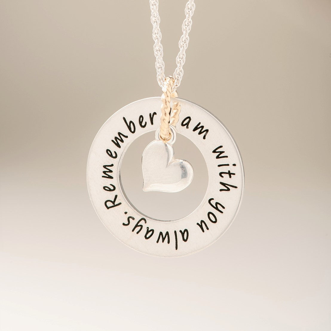 Custom Engraved Sterling Silver Heart & Mind Necklace