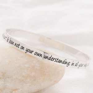 Sterling Silver Proverbs 3:5 Bangle Bracelet | Trust in the Lord