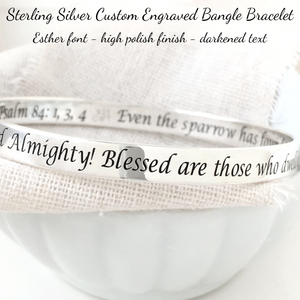 Sterling Silver Custom Engraved Personalized Bangle Bracelet