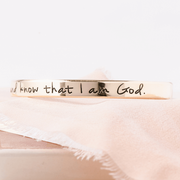 14k Gold Custom Engraved Personalized Cuff Bracelet | 1/4" Wide