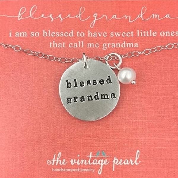The Vintage Pearl Double Sided Secret Message Necklace | Blessed Mom