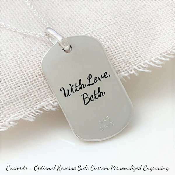 Sterling Silver Love and Faithfulness Dog Tag Pendant Necklace | Proverbs 3:3