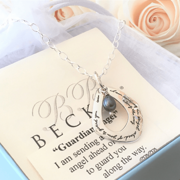Guardian Angel Sterling Silver & Freshwater Pearl Necklace | Exodus 23:20 | BB Becker