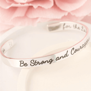 Joshua 1:9 Sterling Silver Cuff Bracelet | Be Strong and Courageous