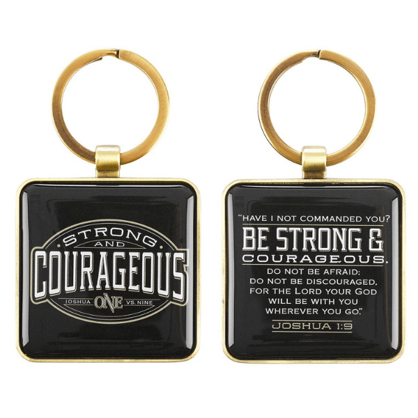 Strong and Courageous Keychain | Joshua 1:9