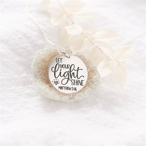 Sterling Silver Let Your Light Shine Pendant Necklace | Matthew 5:16
