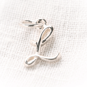 Sterling Silver Initial Charms | Script Alphabet Letter Charm
