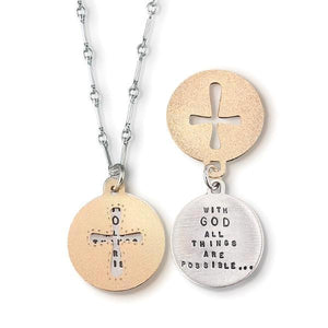 With God All Things Are Possible Kathy Bransfield Sterling Silver Necklace | Matthew 19:26