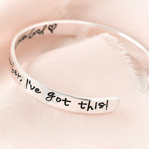 Sterling Silver Engraved Cuff Bracelet | My Child, You Worry Too Much. Remember, I've got this! Love, God