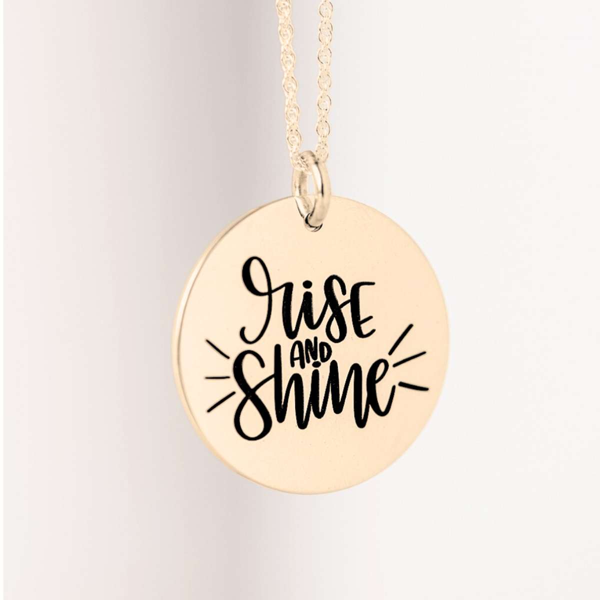 14k Gold Rise and Shine Pendant Necklace | Isaiah 60:1