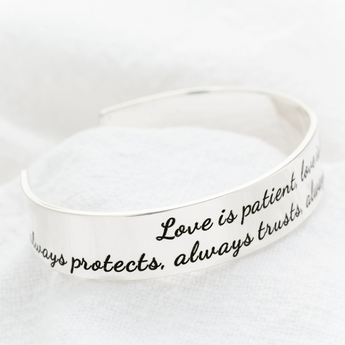 1 Corinthians 13 Sterling Silver Engraved Bracelet | Love is Patient ...