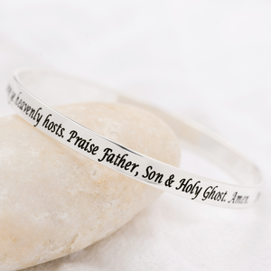 Doxology Sterling Silver Bangle Bracelet | Praise God From Whom All Blessings Flow