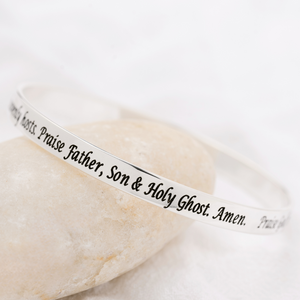 Doxology Sterling Silver Bangle Bracelet | Praise God From Whom All Blessings Flow