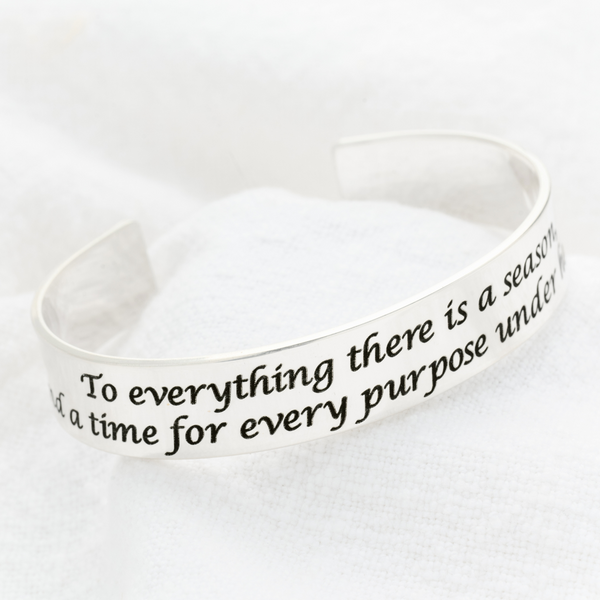 Ecclesiastes 3:1 Sterling Silver Bracelet | To Everything There is a ...