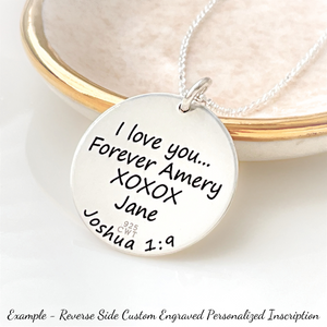 Sterling Silver Spiral Pendant Necklace | Be Strong and Courageous | Joshua 1:9