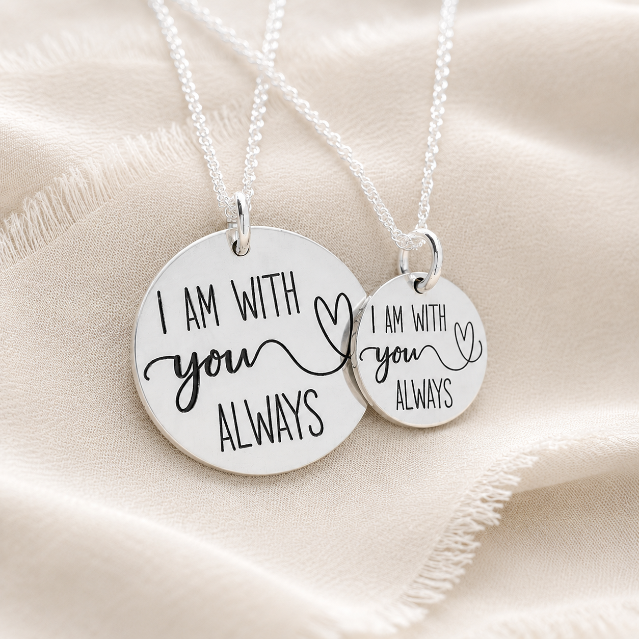 Sterling Silver I Am With You Always Pendant Necklace | Matthew 28:20