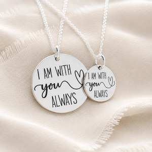 Sterling Silver I Am With You Always Pendant Necklace | Matthew 28:20