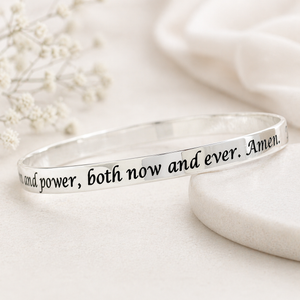 Jude 1:25 Sterling Silver Bangle Bracelet | Glory, Majesty, Dominion, and Power
