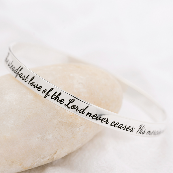 Lamentations 3:22 Sterling Silver Bangle Bracelet | New Every Morning