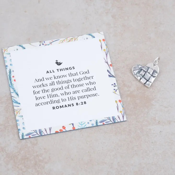 Sterling Silver God Works All Things Together Necklace | Romans 8:28
