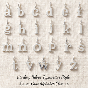 Sterling Silver Initial Charms | Typewriter Alphabet Letter Charm