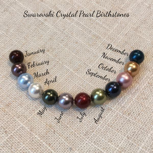 Swarovski Crystal Birthstone Pearl Charm | Personalized Add On Charm