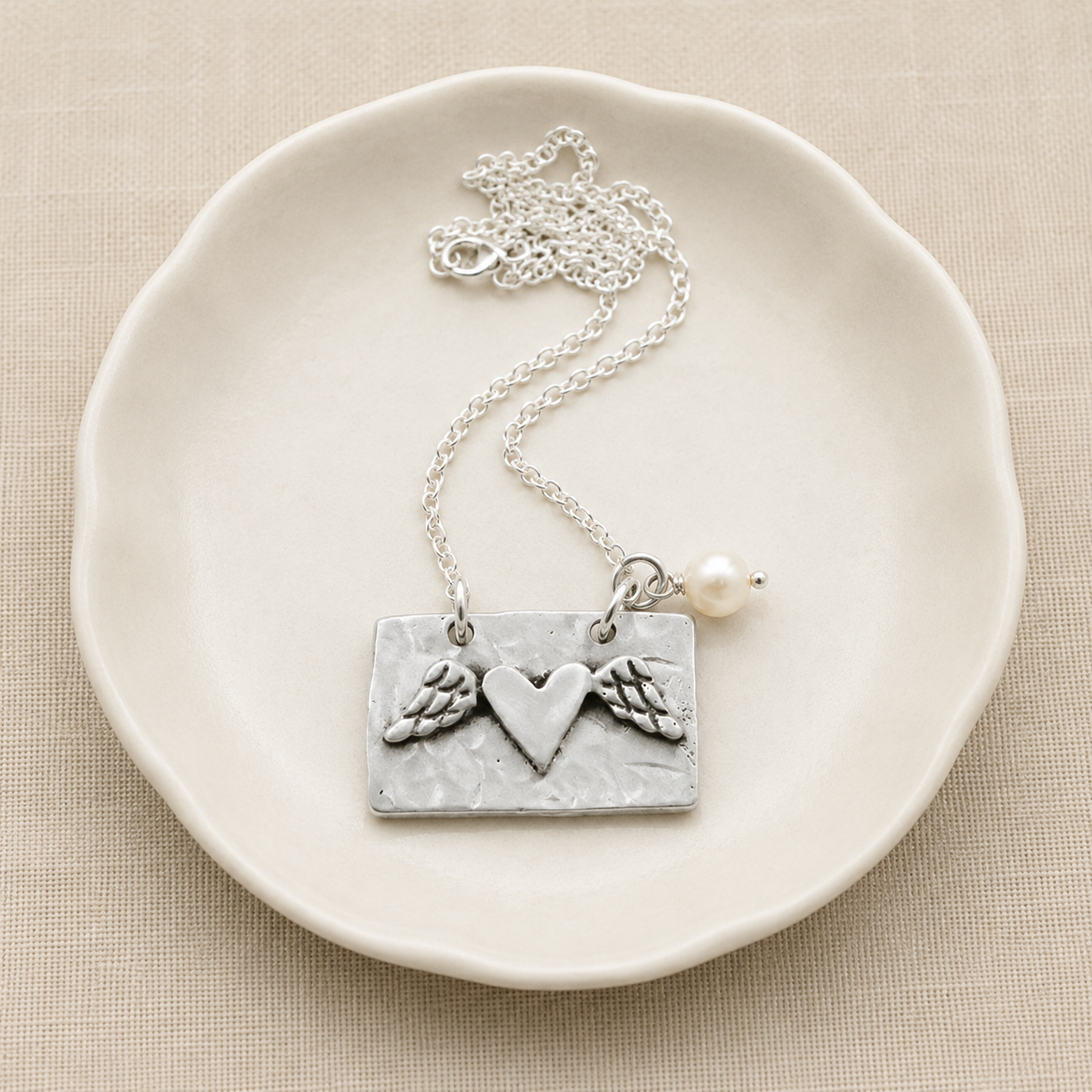 A Piece Of My Heart Is In Heaven Memorial Necklace | The Vintage Pearl