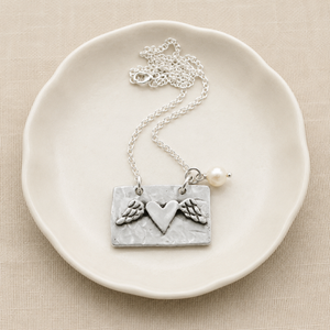 A Piece Of My Heart Is In Heaven Memorial Necklace | The Vintage Pearl