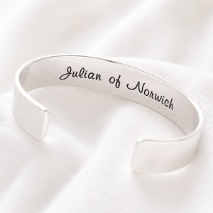 All Shall Be Well Sterling Silver Engraved Cuff Bracelet | Julian of Norwich