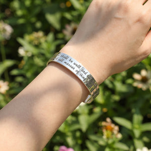 All Shall Be Well Sterling Silver Engraved Cuff Bracelet | Julian of Norwich