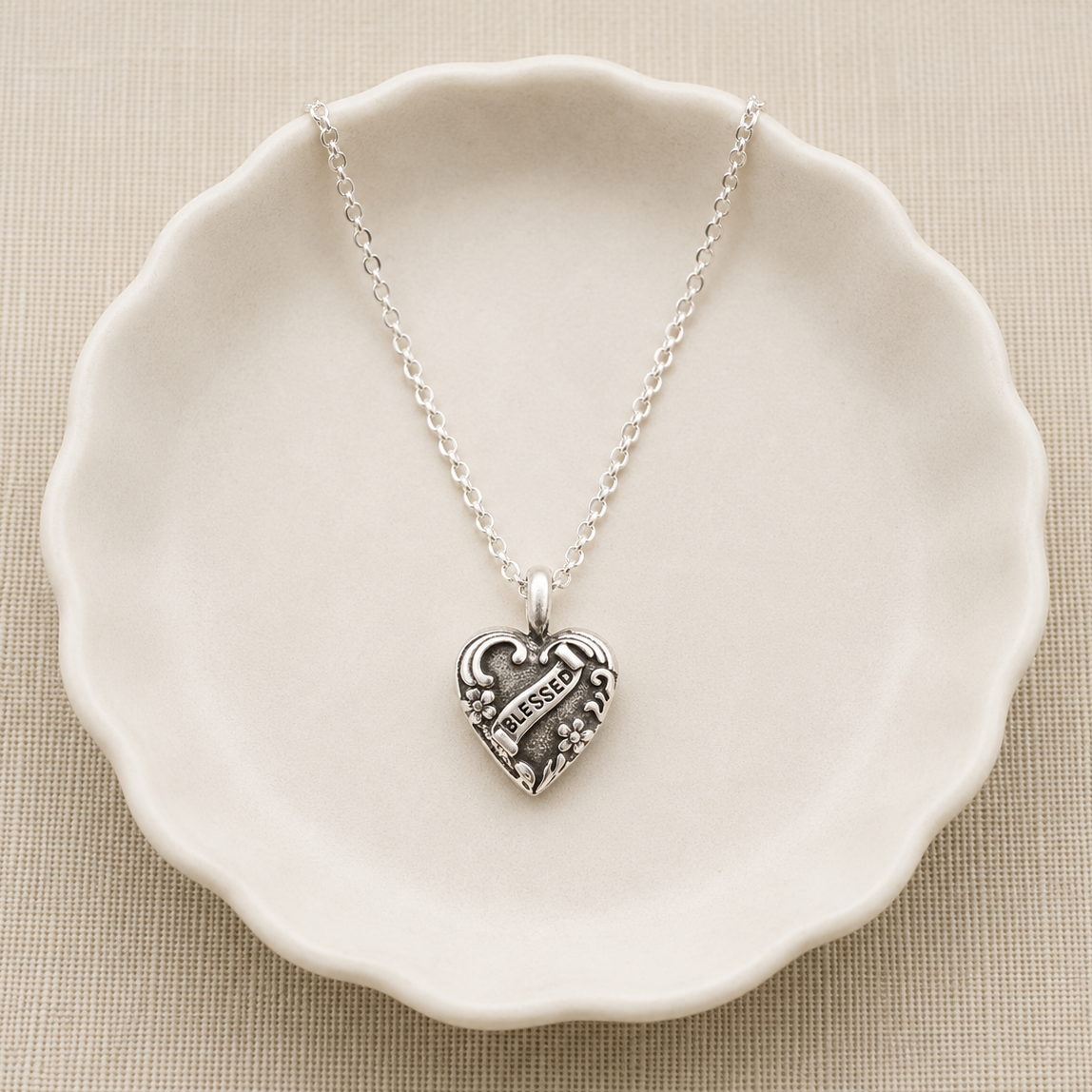 Story Heart Necklace | Blessed