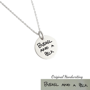 Sterling Silver Pendant Necklace | Custom Engraved with Your Actual Handwriting