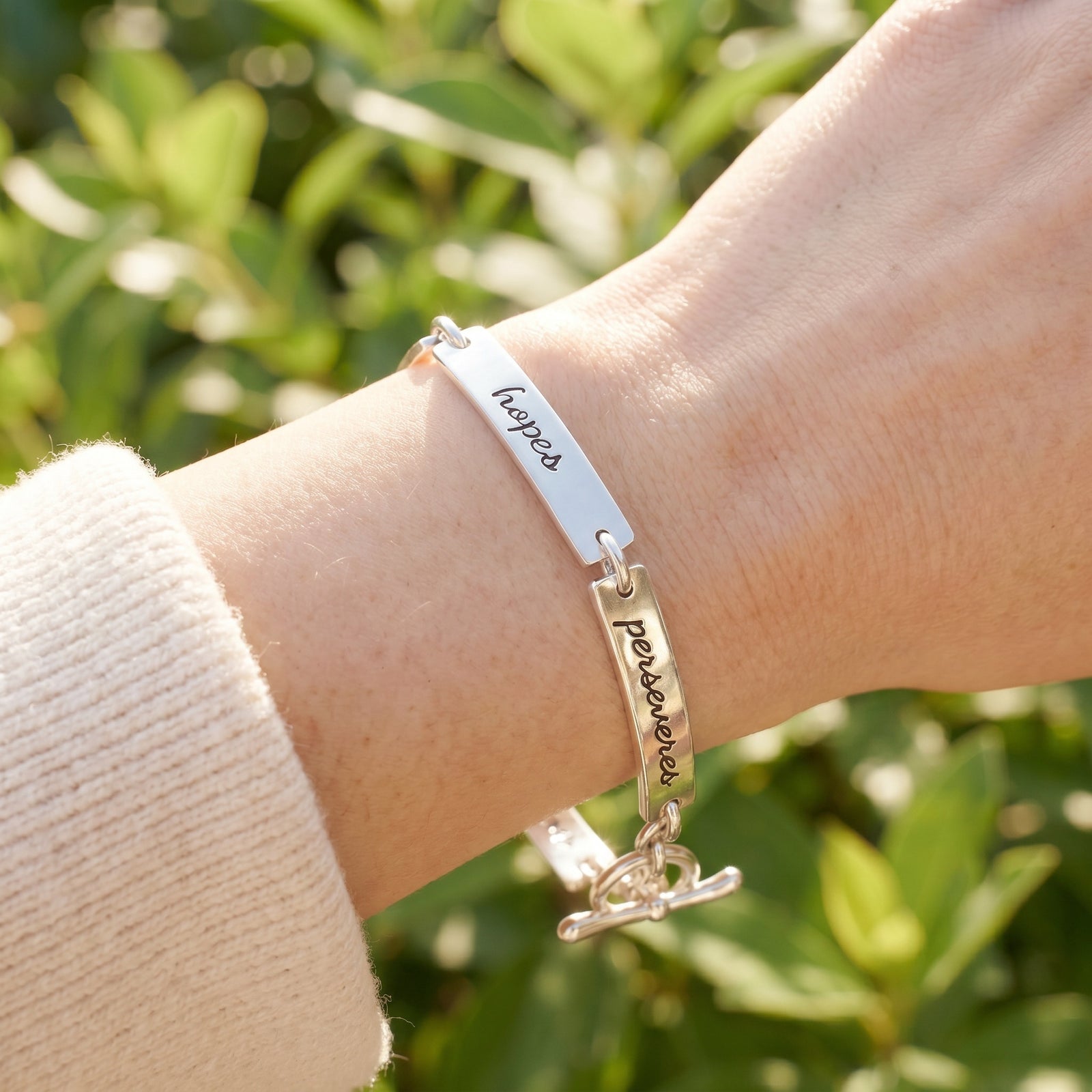 Sterling Silver 1 Corinthians 13 Link Bracelet | Love Always Protects, Trusts, Hopes, Perseveres