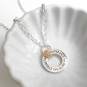 Custom Engraved Sterling Silver Washer Necklace