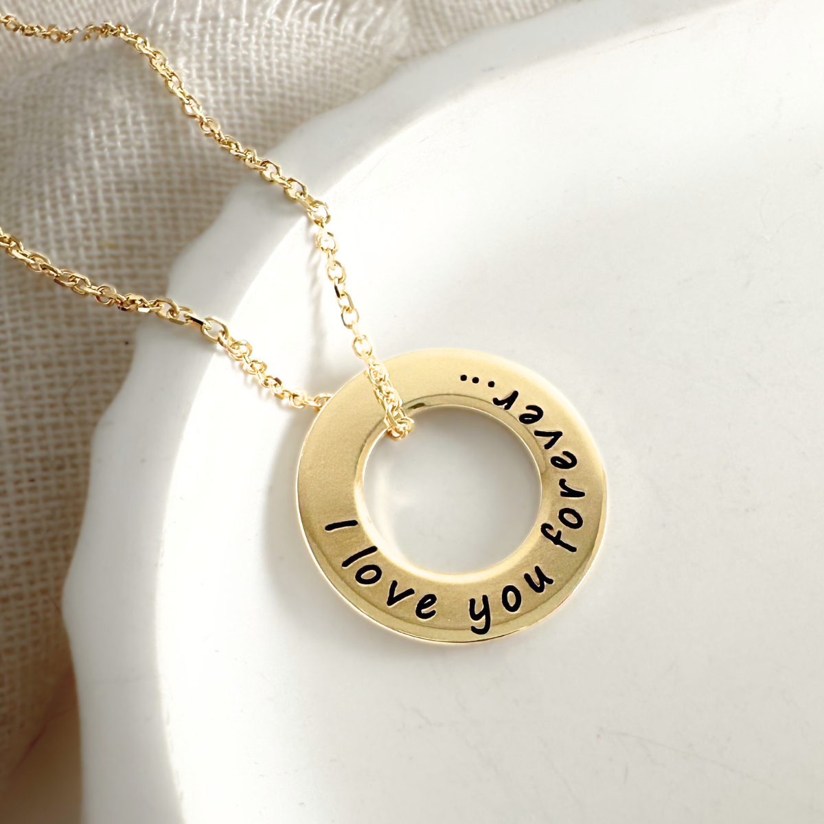 14k Gold Custom Engraved Pendant Necklace | Personalized Inscription
