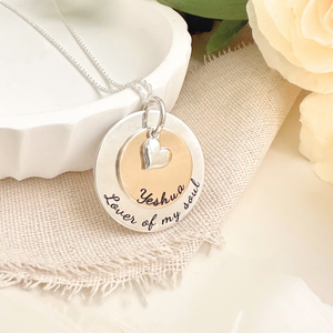Sterling Silver Petite Dog Tag Pendant Necklace | Custom Engraved with Your Actual Handwriting