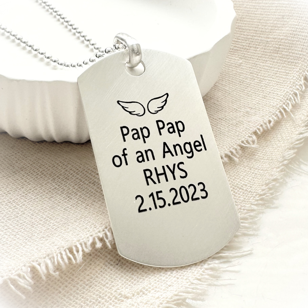 Men's custom dog tag necklace on sale