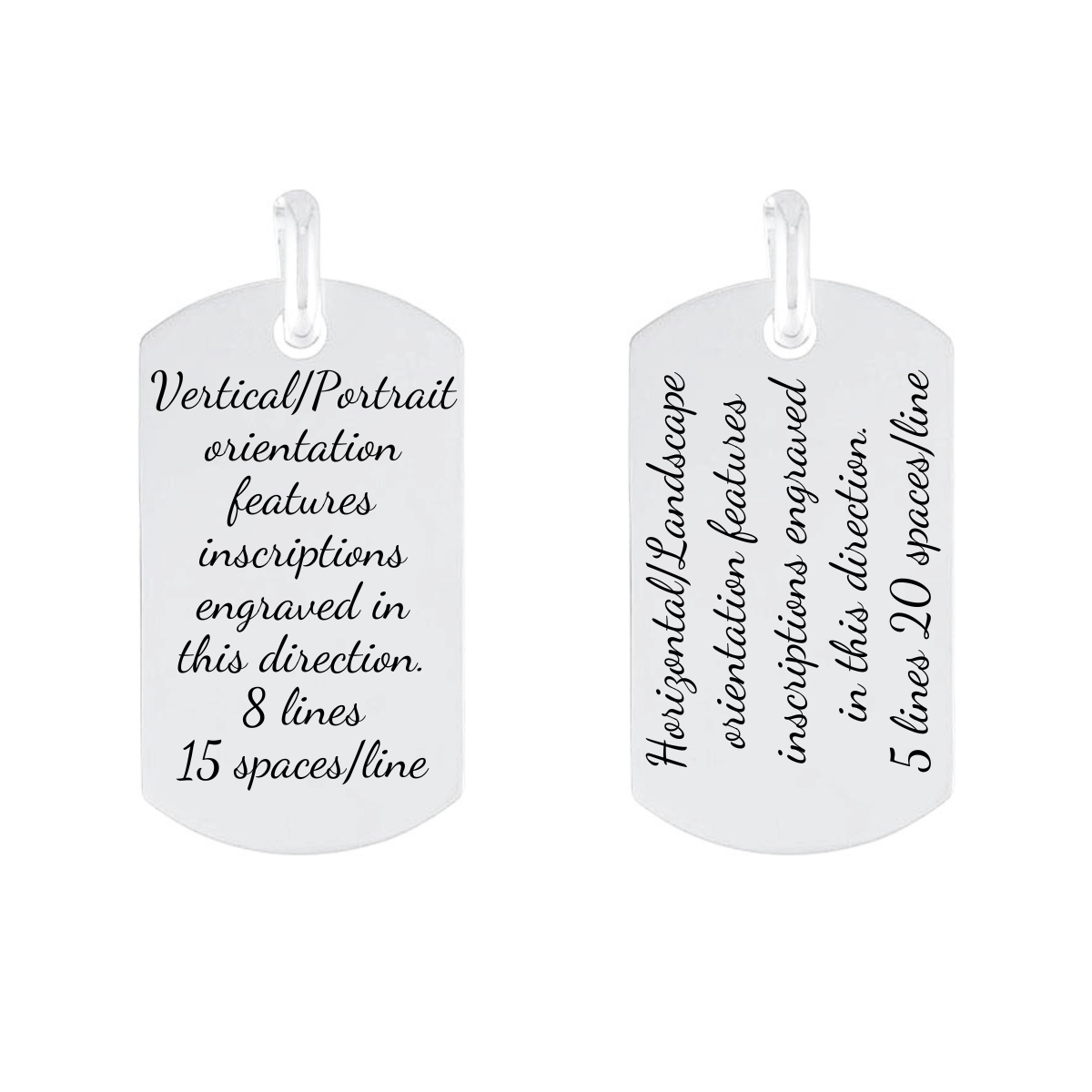 Men's Sterling Silver Custom Engraved Dog Tag Necklace | Smooth Edge