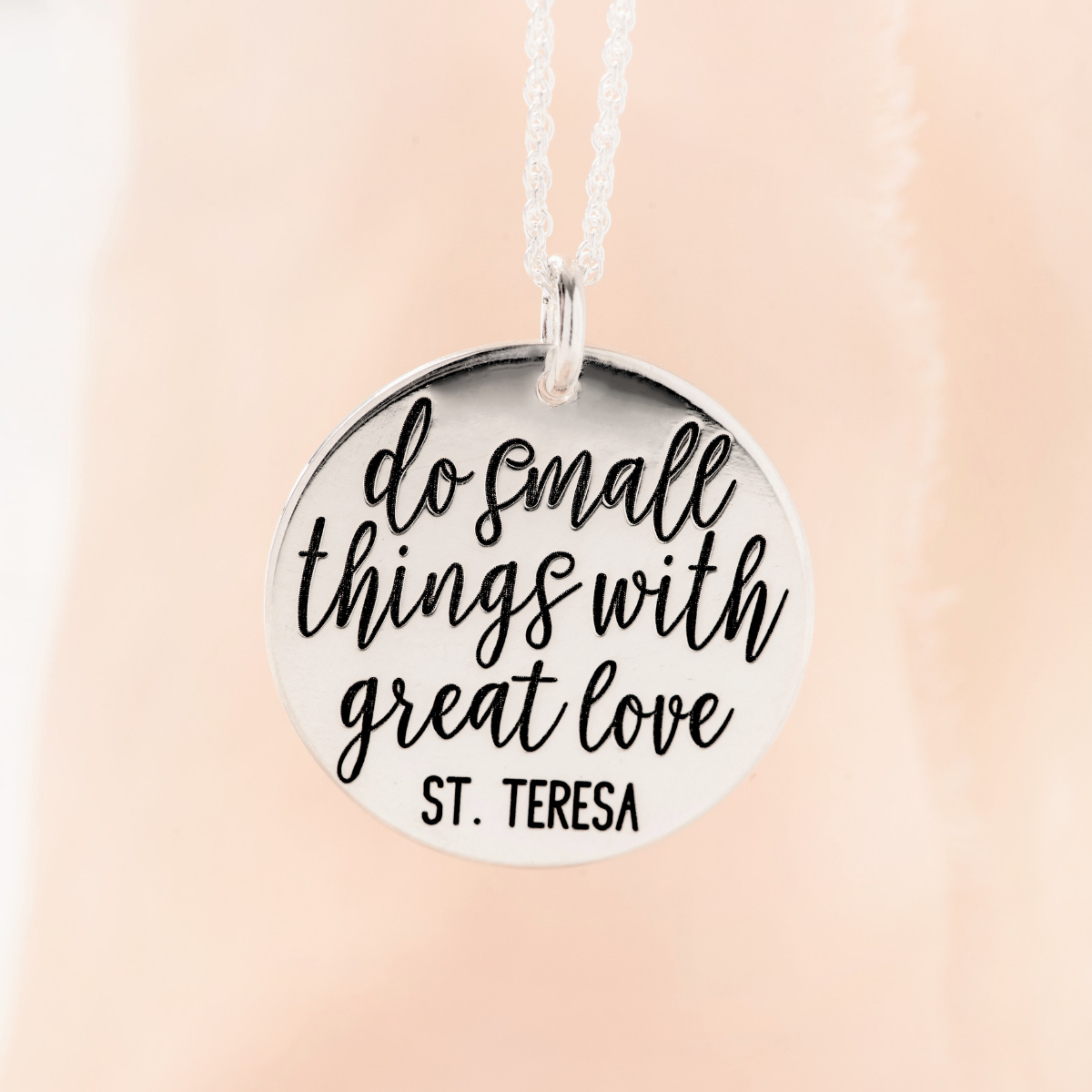 Sterling Silver Do Small Things with Great Love Pendant Necklace | Mother Teresa