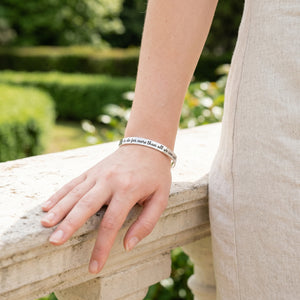 Ephesians 3:20 Sterling Silver Engraved Scripture Verse Cuff Bracelet
